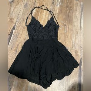 Lulus EUC black backless romper size XS